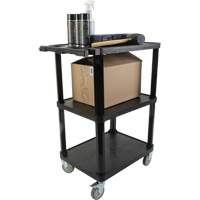Utility Cart with Flat Shelf, 3 Tiers, 18-1/8" x 37-3/8" x 27-3/4", 330 lbs. Capacity - KLETON 
