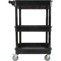 Utility Cart with Deep Lip Shelf, 3 Tiers, 19" x 39-1/2" x 28-1/4", 330 lbs. Capacity - KLETON 