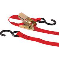 Ratchet Strap, S-Hook, 1" W x 12' L, 2200 lbs. (998 kg) Working Load Limit - KLETON 