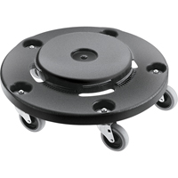 Brute&reg; Dolly, Polyethylene, Black, Fits: 20 - 55 US Gal. - Rubbermaid FG264000BLA