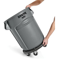Brute&reg; Dolly, Polyethylene, Black, Fits: 20 - 55 US Gal. - Rubbermaid FG264000BLA