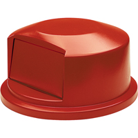 Round Brute&reg; Tops, Dome Lid, Plastic/Polyethylene, Fits Container Size: 24" Dia. - Rubbermaid FG264788RED