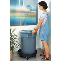 Waste Container Dolly, Polyethylene, Black - Rubbermaid FG265000BLA