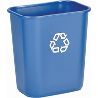 Recycling Container , Deskside, Plastic, 28-1/8 US Qt. - Rubbermaid FG295673BLUE
