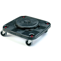 Square BRUTE&reg; Dollies, Polyethylene, Black - Rubbermaid FG353000BLA