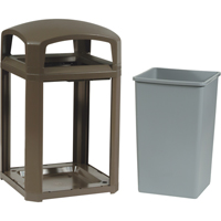 Cadre pour contenant Landmark Series Classique a/enveloppe rigide, Acier galvanis&eacute;, 35 gal. US - Rubbermaid FG397000SBLE