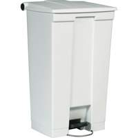 Flat Top Trash Can, Polyethylene, 23 US gal. Capacity - Rubbermaid FG614600WHT