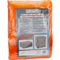 High-Visibility Heavy-Duty Woven Tarp, Polyethylene, Green/Orange, 16' x 20' x 12 mils - KLETON 