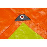 B&acirc;che tiss&eacute;e robuste haute visibilit&eacute;, Poly&eacute;thyl&egrave;ne, Vert/Orange, 40' x 60' x 12 mils - KLETON 