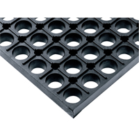 WorkSafe&reg; Mats, Slotted, 1-1/2' x 4' x 7/8", Black, Rubber - Wearwell 477.78X18X48GRBK