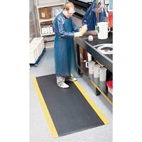 Ultra-Tred ArmorCote Mats No. 440, Textured, 3' x 12' x 3/8", Black/Yellow, Polyurethane/PVC Sponge - Wearwell 440.38X3X12BYL