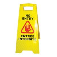 Enseigne de s&eacute;curit&eacute; "No Entry/Entr&eacute;e Interdite", Bilingue avec pictogramme -  