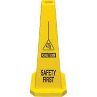 C&ocirc;nes de d&eacute;viation  Safety First , Anglais avec pictogramme - CCI Canada 03-600-04