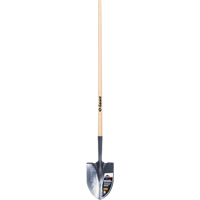 Pro Round Point Shovel, Tempered Steel Blade, Wood, Straight Handle - Garant GHR2FL