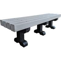 Park Bench, Recycled Plastic, 72" L x 17" W x 17" H, Grey - Plastic Recycling 160GR