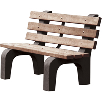 Park Benches, Recycled Plastic, 72" L x 25" W x 31" H, Brown - Plastic Recycling 460BR