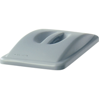 Slim Jim&reg; Handle Top, Flat Lid, Plastic, Fits Container Size: 20-3/8" x 11-5/16" - Rubbermaid FG268888LGRAY