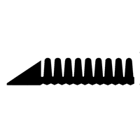 Mat-A-Dor Mat, Rubber, Scraper Type, Finger Tip Style Pattern, 3' x 6', Black - Mat Tech MAFG62BK