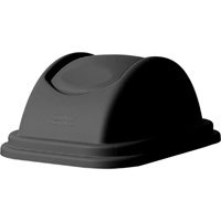 Soft Wastebasket Covers, Dome Lid/Swing Lid, Plastic, Fits Container Size: 16" x 11-5/8" - Rubbermaid FG306700BLA