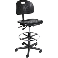Ergonomic Industrial Shop Seating, Polyurethane, Black, 275 lbs. Capacity - Horizon Seating 2000-14-SK
