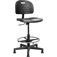 Ergonomic Industrial Shop Seating, Polyurethane, Black, 275 lbs. Capacity - Horizon Seating 2000-12-SK-CG