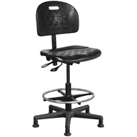 Ergonomic Industrial Shop Seating, Polyurethane, Black, 275 lbs. Capacity - Horizon Seating 2000-14-SK-CG