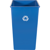 Recycling Station Container , Bulk, Plastic, 35 US gal. - Rubbermaid FG395873BLUE