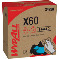 Chiffons X60 WypAll, Tout usage, 16-3/4" lo x 8-3/8" la - Kimberly-Clark 34790