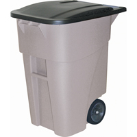 Brute&reg; Roll Out Containers, Plastic, 50 US gal. - Rubbermaid FG9W2700GRAY