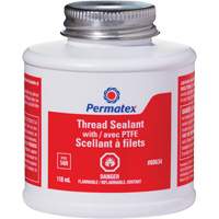 Thread Sealant with PTFE, Brush Top Bottle, 118 ml, -54°C - 150°C/-65°F - 300°F - Permatex 80634