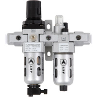 Filtre &agrave; air miniature en deux parties, r&eacute;gulateur et lubrificateur AFRLCM14, 1/4" NPT - JET 408801