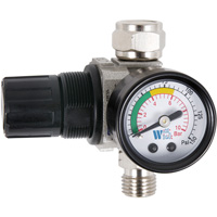 R&eacute;gulateur &agrave; cadran pneumatique avec jauge pour pistolet pulv&eacute;risateur, 1/4" NPT, PSI max. de 135 PSI, Standard - JET 408812
