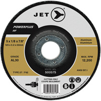Meule &agrave; tronçonner POWERPLUS NF AL30, 5" x 1/8", Arbre de 7/8", Type 27, 12 200 Tr/min - JET 500575
