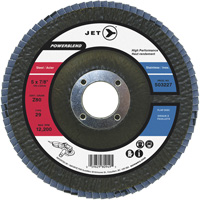 Disque &agrave; lamelles POWERBLEND, 5" x 7/8", Type 29, Grain Z40, Alumine de zirconium - JET 503223