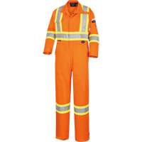 5555 Combinaison de s&eacute;curit&eacute; &agrave; haute visibilit&eacute; ignifuge et anti-arcs &eacute;lectriques, Taille 36, Orange haute visibilit&eacute;, 11 cal/cm² - Pioneer V2520250-36