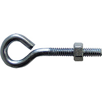 Eye Bolt, 3/8" Dia., 6" L, Zinc Plated -  