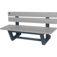 Outdoor Park Benches, Recycled Plastic, 72" L x 23-3/16" W x 29-13/16" H, Grey - Produits Re-Plast 21P-6/GRC