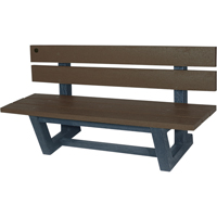 Outdoor Park Benches, Recycled Plastic, 72" L x 23-3/16" W x 29-13/16" H, Umber - Produits Re-Plast 21P-6/OMB