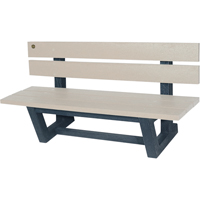 Outdoor Park Benches, Recycled Plastic, 60" L x 22-13/16" W x 29-13/16" H, Sand - Produits Re-Plast 16P-5/SAH