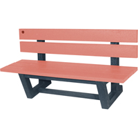 Outdoor Park Benches, Recycled Plastic, 72" L x 23-3/16" W x 29-13/16" H, Redwood - Produits Re-Plast 21P-6/SIE