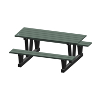 Recycled Plastic Outdoor Picnic Tables, 72" L x 60-5/16" W, Grey - Produits Re-Plast 42P-6/GRC