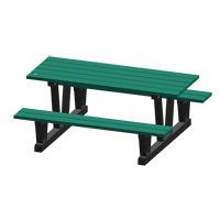 Recycled Plastic Outdoor Picnic Tables, 72" L x 60-5/16" W, Green - Produits Re-Plast 42P-6/VEO