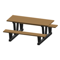 Recycled Plastic Outdoor Picnic Tables, 72" L x 60-5/16" W, Redwood - Produits Re-Plast 42P-6/SIE