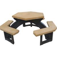 Tables de pique-nique hexagonales en plastique recycl&eacute;, 78" lo x 78" la, C&egrave;dre - Plastic Recycling 11CE