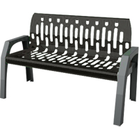 Stream Benches, Steel, 48" L x 25" W x 34" H, Black - Frost 2040-BLACK