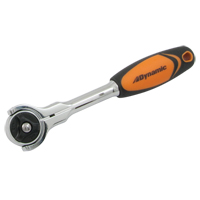 Swivel-Head Ratchet Wrench, 1/4" Drive, Cushion Grip Handle - Dynamic Tools D001306