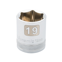 Metric Socket, 23 mm, 3/8" Drive, 6 Points - Dynamic Tools D008023
