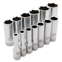 SAE Socket Set, 13 Pcs, 3/8" Drive Size, Deep - Dynamic Tools D010001