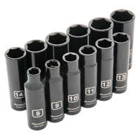 Metric Socket Set, 12 Pcs, Impact, 3/8" Drive Size, Deep - Dynamic Tools D010023