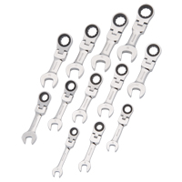 Jeu de cl&eacute;s &agrave; cliquet courtes, Combinaison, 12 morceaux, M&eacute;trique - Dynamic Tools D076608
